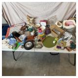 Table Lot 48- Scrabble Boards, Glass Jars, Metal
