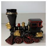 Ezra Brooks Locomotive Decanter Red, Gold, Black