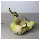 Vintage 8 1/2" HULL Pottery Green Swan