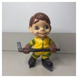 10 1/2" Vintage Hockey Player Ceramic Figurine