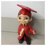 10 1/2" Vintage Ceramic Smiley Graduation Boy