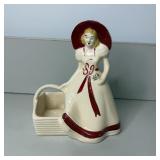 Vintage Hull Pottery 8"  "Lady with Basket"