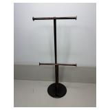 Rustic Metal Two-Tier Jewelry Stand