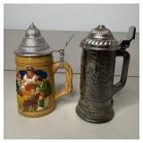 Vintage Avon Glass Beer Stein with Silver Metal