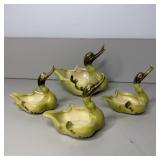 (4) Hull USA Vintage 1950ï¿½s Pottery Geese Duck