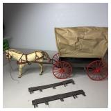 VINTAGE GABRIEL 1973 LONE RANGER HORSE WITH WAGON