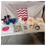 Table Lot 63- Patchwork Quilt, Throw Pillow,