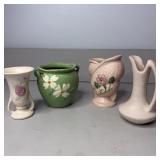 (4) Vintage Vases-1950s Hull Pottery Classic