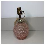10" Pink Hand Painted Glass Bass Lamp