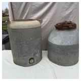 Vintage Galvanized Water Cooler & Milk Jug