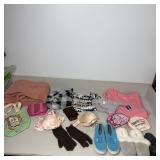 Table Lot 321- Shoes, Scarf, New Bras, & More
