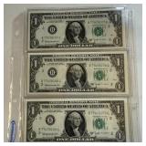 (3) 1963 B Consecutive United States $1 Federal