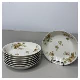 (8) 7 1/2" Haviland Limoges France Autumn Leaf