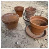 (4) Terra Cotta Plater/Pots