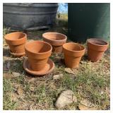 (5) Terra Cotta Plater/Pots