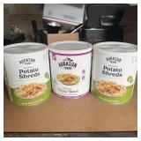(3) Sealed Augason Farms Dehydrated Potato Shreds