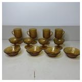 (12) Assorted Indiana Tiara Sandwich Glass Amber
