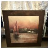 32x31 Framed Sailboat Painting