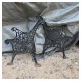 (2) Victorian-Style Cast Iron Bench Ends