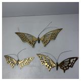 (3) Vintage Mid-Century Modern Brass Butterfly