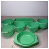 Lot 6- Vintage Jadeite Green Tupperware Bowls