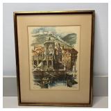 23x18 Framed Watercolor Cityscape Print