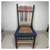 Colorful Wood & Wicker Chair