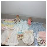 Vintage Baby/Baby Doll Clothes, Blankets, & Dolls