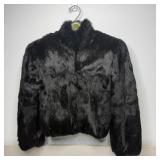 Princess Caraoelle Black Rabbit Fur Coat Sz 8