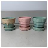 (2) Vintage MCM McCoy Pottery USA Basket