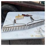 (3) Metal Garden Rake Heads & Pickaxe Head