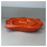 13 1/2" Mid Century Drip Glaze Ceramic Ashtray