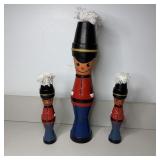 (3) Terracotta Pot Handmade Nutcracker Soldiers