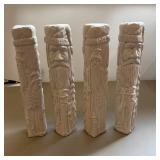 (4) 15 1/2" Ceramic Bisque Ready to Paint Totem
