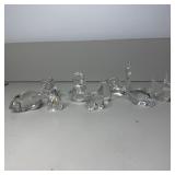 (9) Miniature Hand Sculpted Glass/Crystal Animals