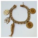39.8G 14K 7 1/2" Charm Bracelet with 5 Charms
