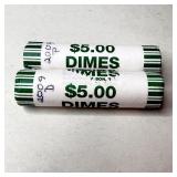 (2) 2009 P & D Uncirculated Dime Mint Rolls