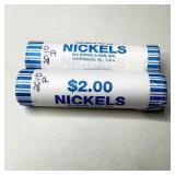 (2) 2010 P & D Uncirculated Nickle Mint Rolls