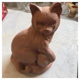 15" Terracotta Cat Figure