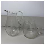 (2) Clear Glass Pitchers