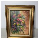17x21 Floral Oil Painted Signed Framed Canvas