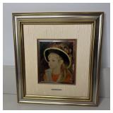 16x14 Renoir Con Cappello Framed Girl in Black
