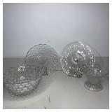 Glass Punch Bowl, Centerpiece Bowl, & (2)