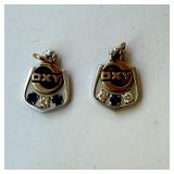 (2) 2G 10K Oxy Charms with Stones