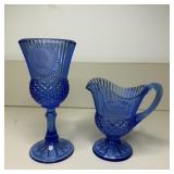 Vintage Avon Fostoria 6" Creamer Pitcher Cobalt