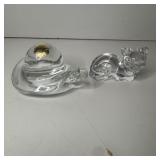 (2) Hand Sculpted Glass/Crystal Animals- Signed