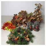 Fall Decor- Turkey Candles, Artificial Floral
