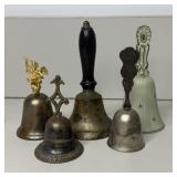 (5) Bells- Silver Plated, Brass, Ceramic