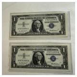 (2) 1957 Consecutive STAR NOTE Blue Seal United