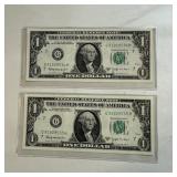 (2) 1963 B Consecutive United States $1 Federal